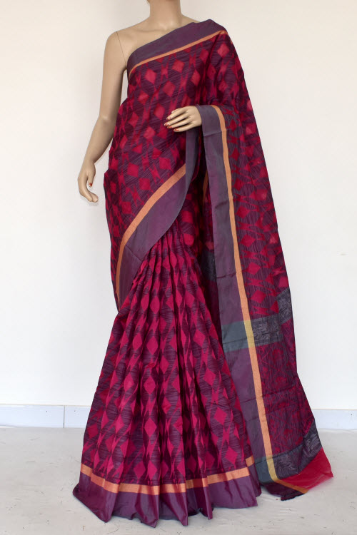 Pink-Grey Handloom Banarasi Kora Saree with Blouse 16257