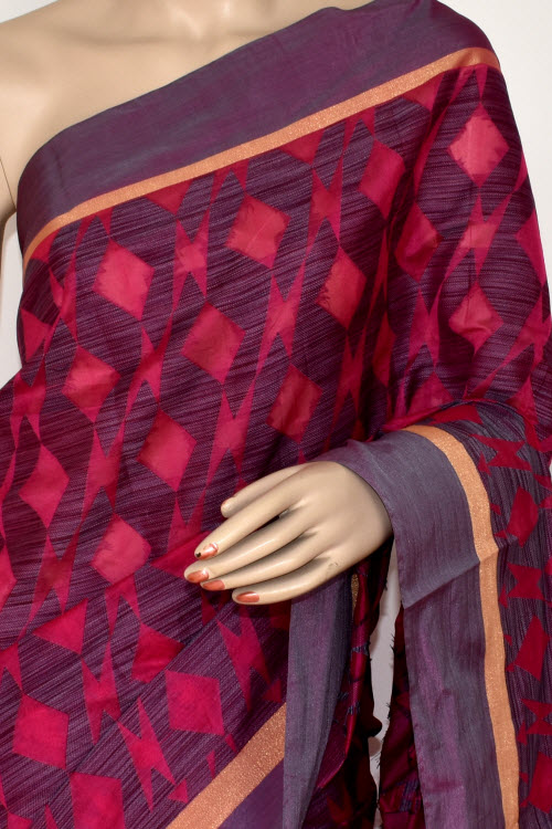 Pink-Grey Handloom Banarasi Kora Saree with Blouse 16257