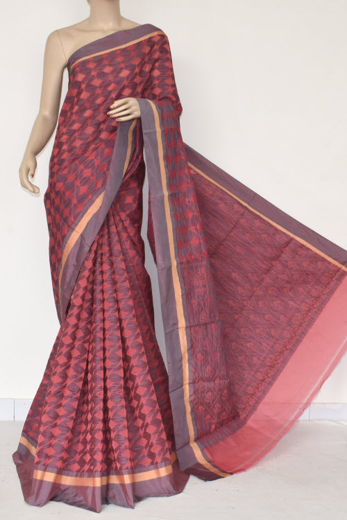 Light Orange-Grey Handloom Banarasi Kora Saree with Blouse 16260