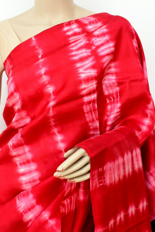 Red-Black Double Knitted Handloom Pure Silk Saree
