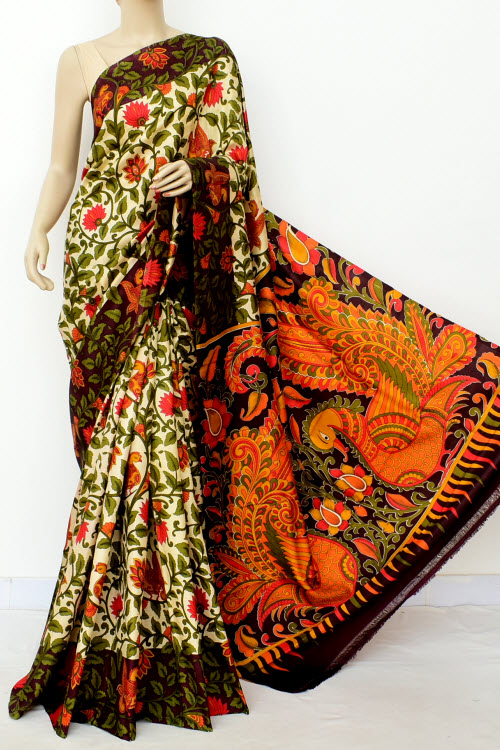 Cream Handloom Pure Silk Saree 16345
