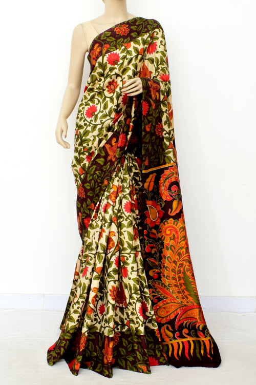 Cream Handloom Pure Silk Saree 16345