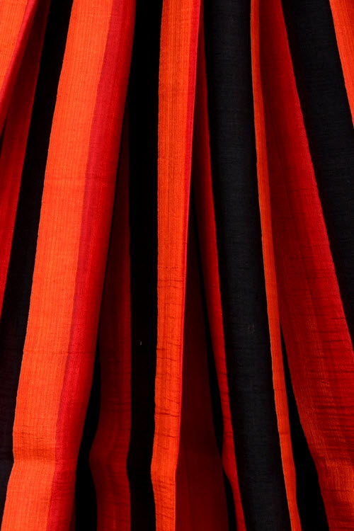Red-Orange-Black Handloom Pure Silk Saree 16347