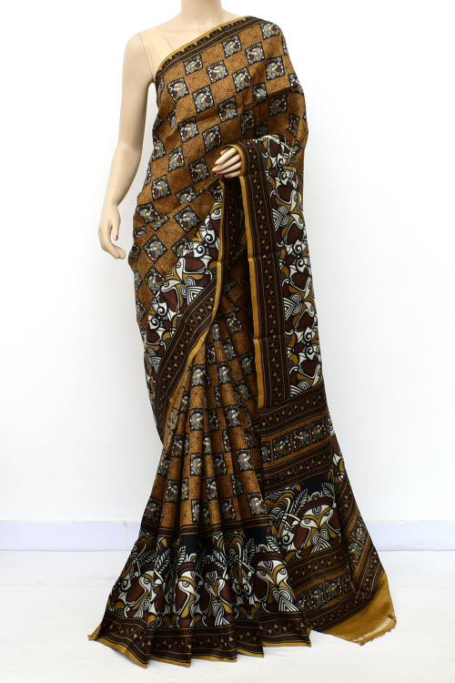 Coffee Handloom Pure Silk Saree 16349