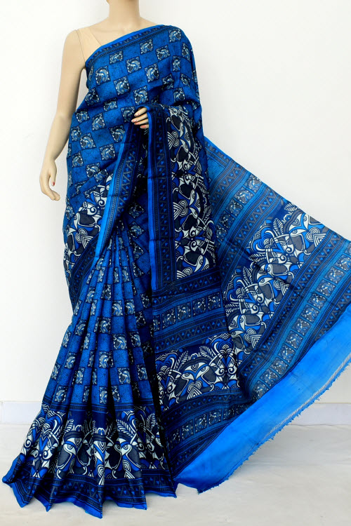 Blue Handloom Pure Silk Saree 16357