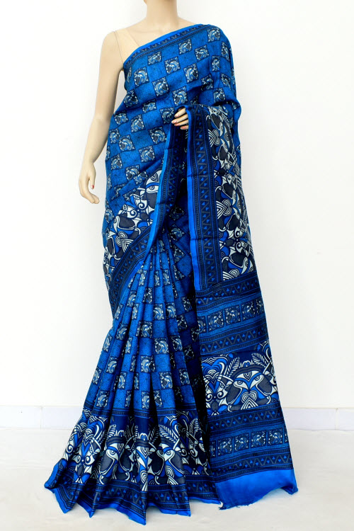 Blue Handloom Pure Silk Saree 16357