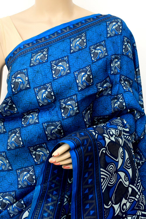 Blue Handloom Pure Silk Saree 16357