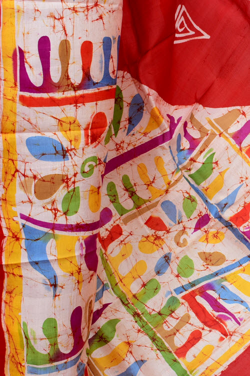 Red-Cream Handloom Pure Silk Saree 16367