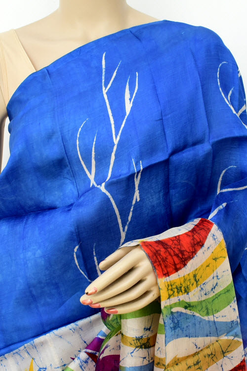 Royal Blue Handloom Pure Silk Saree 16375