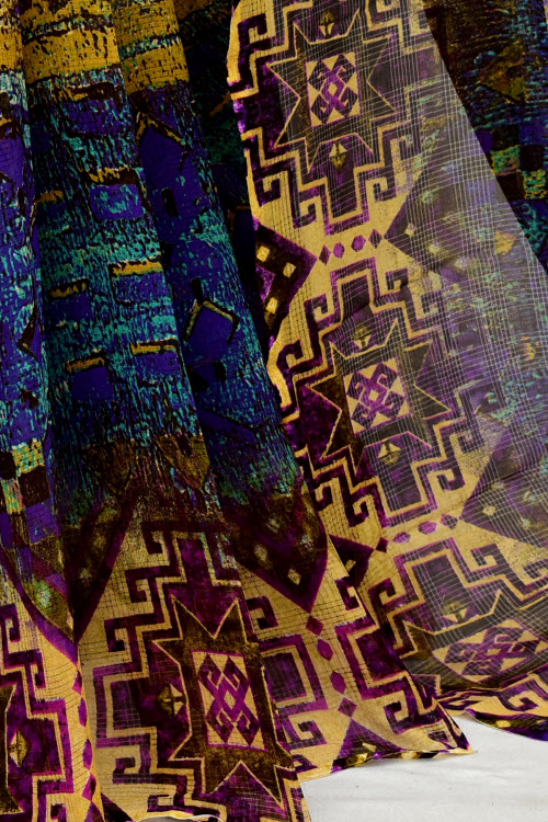 Mustard Yellow-Brown Printed Georgette Saree with Blouse