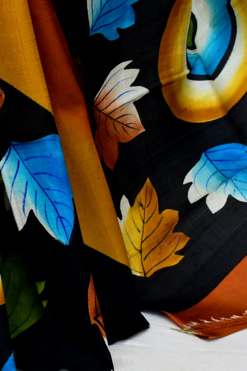 Brown-Black Double Knitted Handloom Pure Silk Saree