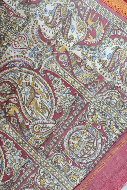 Mustard Yellow Handloom Tusser Silk Saree