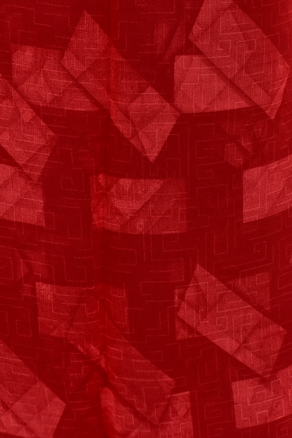 Red Printed Georgette Saree with Blouse