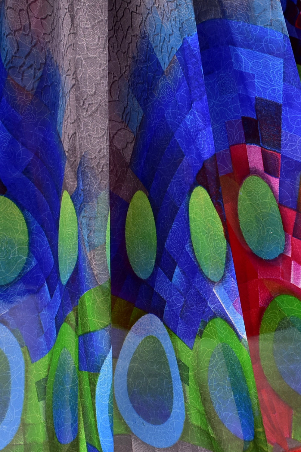 Grey Printed Georgette Saree with Blouse