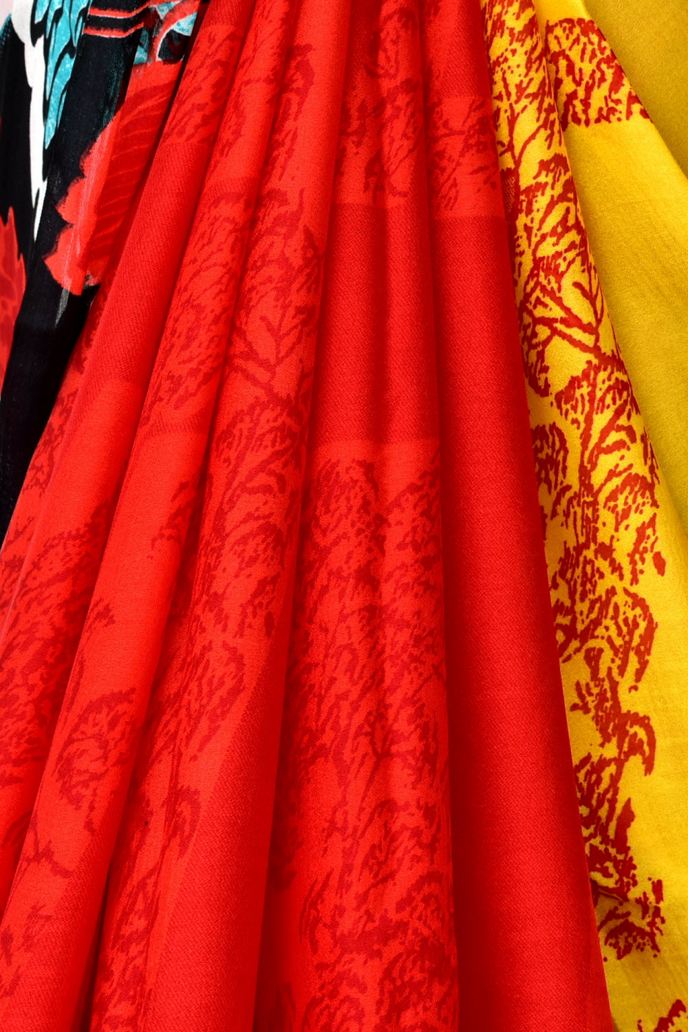 Red Printed Georgette Saree with Blouse