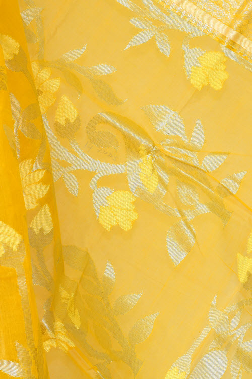 Yellow Handwoven Tant Cotton Saree 17002