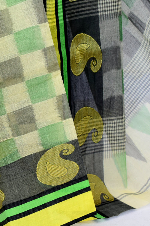 Light Yellow Handwoven Tant Cotton Saree