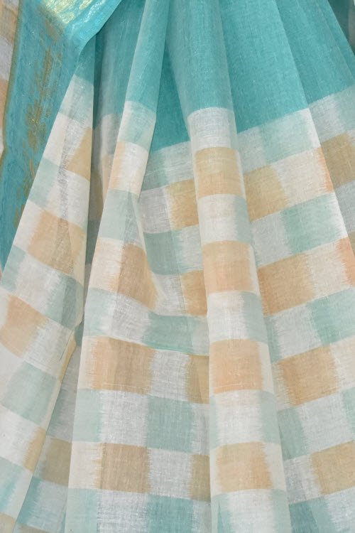 Sea Green Handwoven Tant Cotton Saree