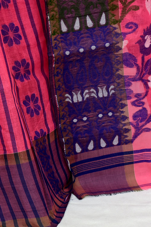 Peach Handwoven Tant Cotton Saree 17155