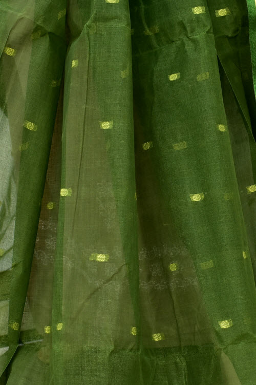 Green Handwoven Tant Cotton Saree 17187