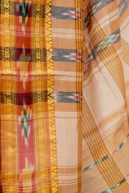 Fawn Handwoven Tant Cotton Saree 17260