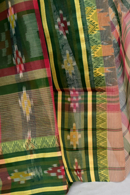 Mehndi Green-Fawn Handwoven Tant Cotton Saree 17262