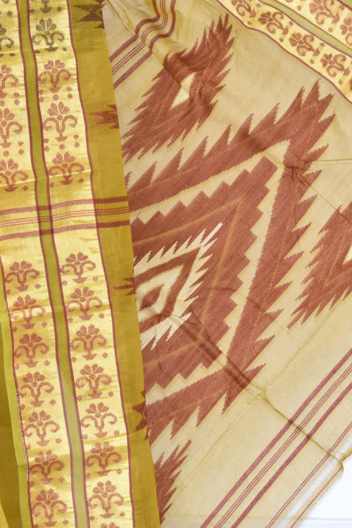 Mehndi Green Handwoven Tant Cotton Saree 17366