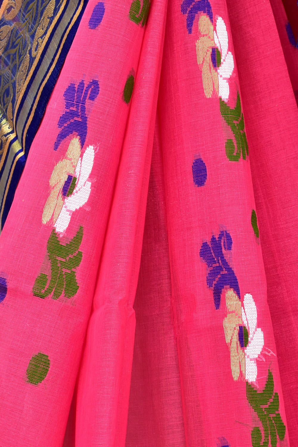 Carrot Red Handloom Tant Cotton Saree 17486