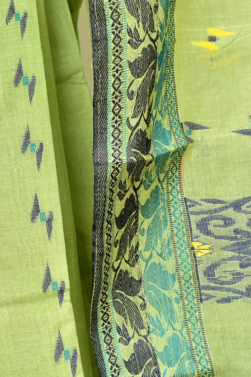 Pista Green Handloom Tant Cotton Saree