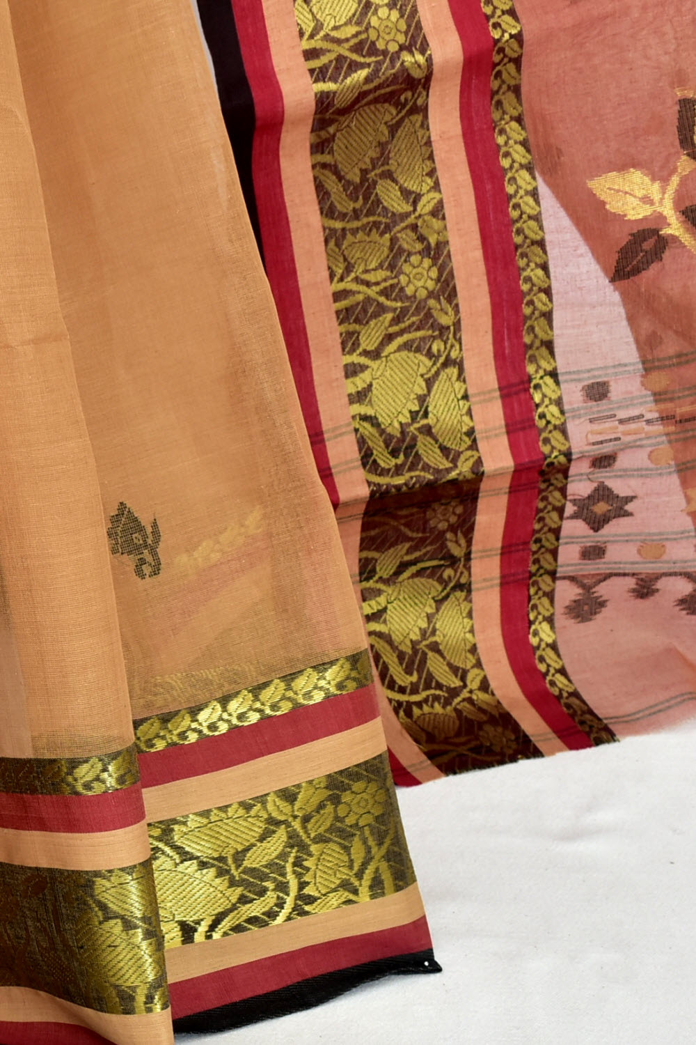 Fawn Handloom Tant Cotton Saree