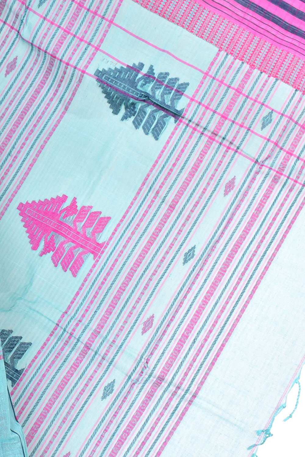 Sea Green Handloom Tant Cotton Saree with Blouse 17592