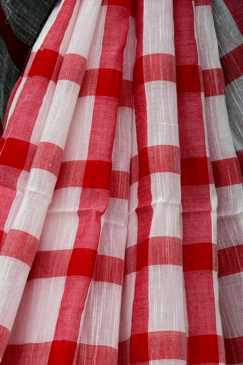 Red-Black Handloom Soft Cotton Tant Saree