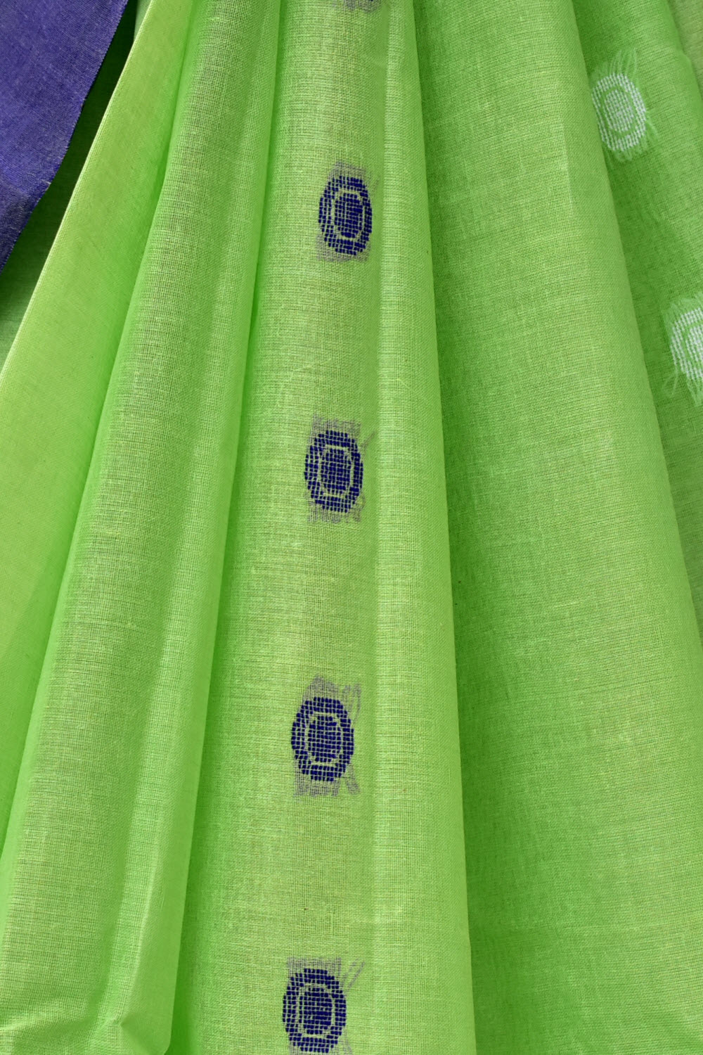 Green-Blue Handloom Tant Cotton Saree without Blouse 17776