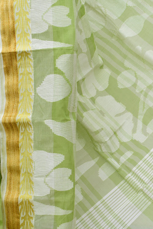 Pista Green Handloom Tant Cotton Saree 17823