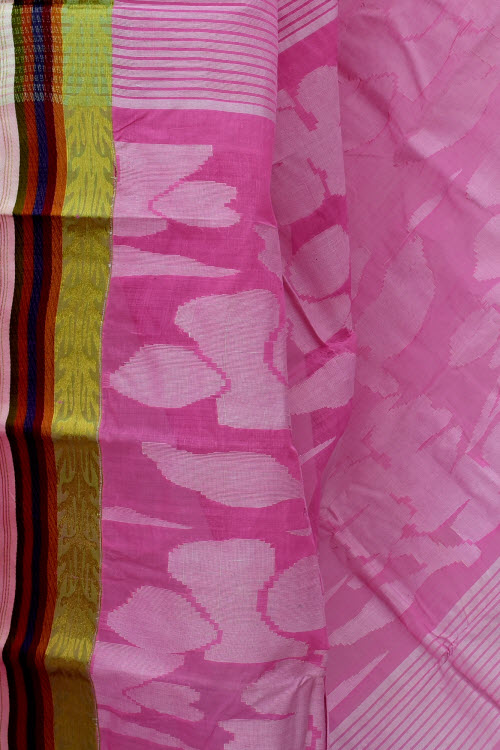 Pink Handloom Tant Cotton Saree 17830