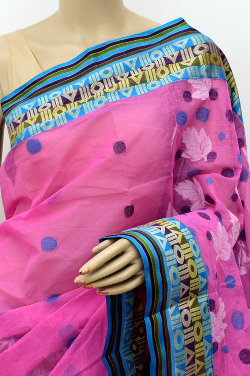 Pink Handloom Tant Cotton Saree
