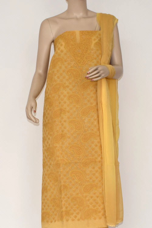 Mustard Yellow Chikankari Salwar Kameez with Dupatta