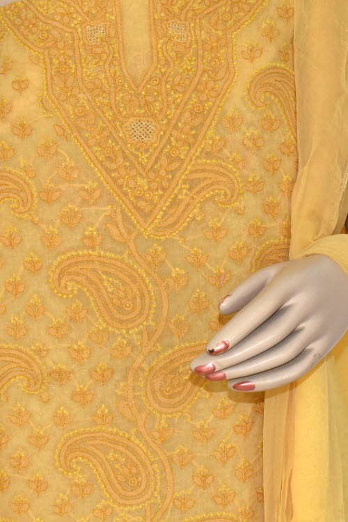Mustard Yellow Chikankari Salwar Kameez with Dupatta