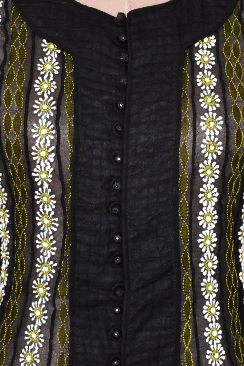 M 40 Black Chikankari Stitched Georgette Anarkali