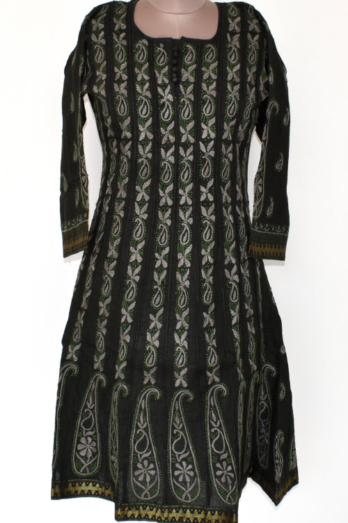 M 40 Black Chikankari Stitched Cotton Anarkali 17927