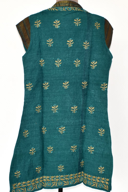 XXS 34 Sea Green Chikankari Stitched Cotton Short Kurti 17931