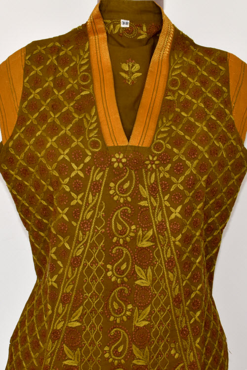 XXS 34 Maroon Chikankari Stitched Cotton Short Kurti 17933