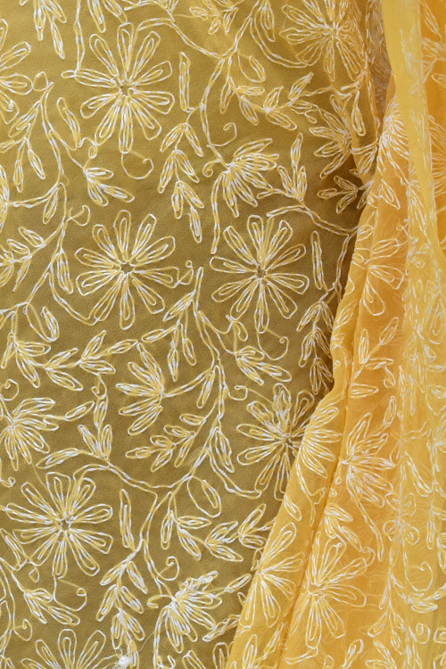 Fawn Tepchi Work Chikankari Dupatta 17971