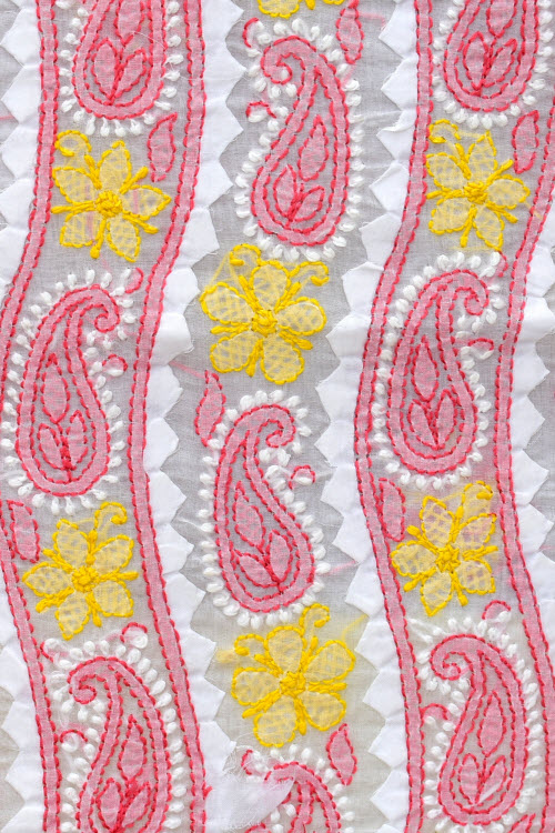 White-Yellow-Pink Chikankari Salwar Kameez with Dupatta