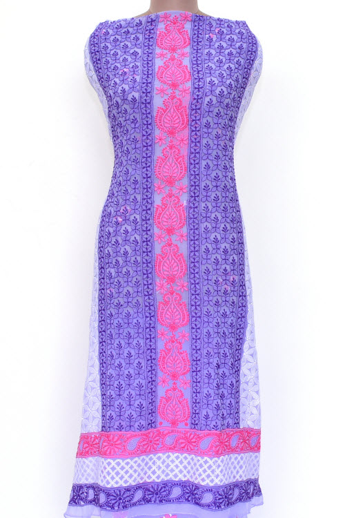 Purple-Pink Chikankari Salwar Kameez with Dupatta 18013