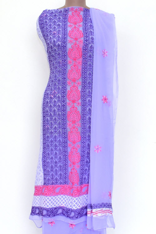 Purple-Pink Chikankari Salwar Kameez with Dupatta 18013
