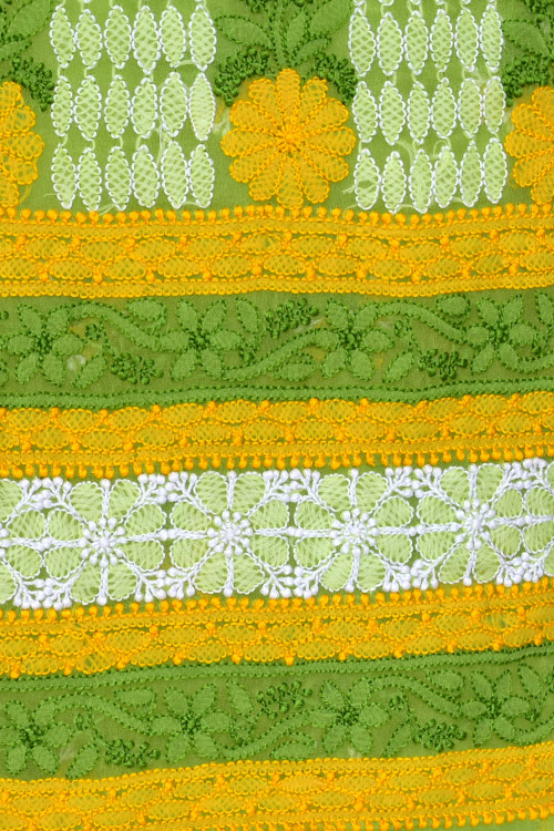 Green-Yellow Chikankari Salwar Kameez with Dupatta 18015