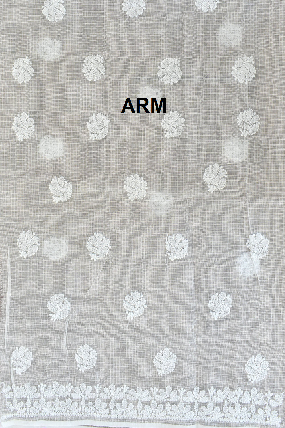 White Chikankari Kota Cotton Kurti Fabric 18119