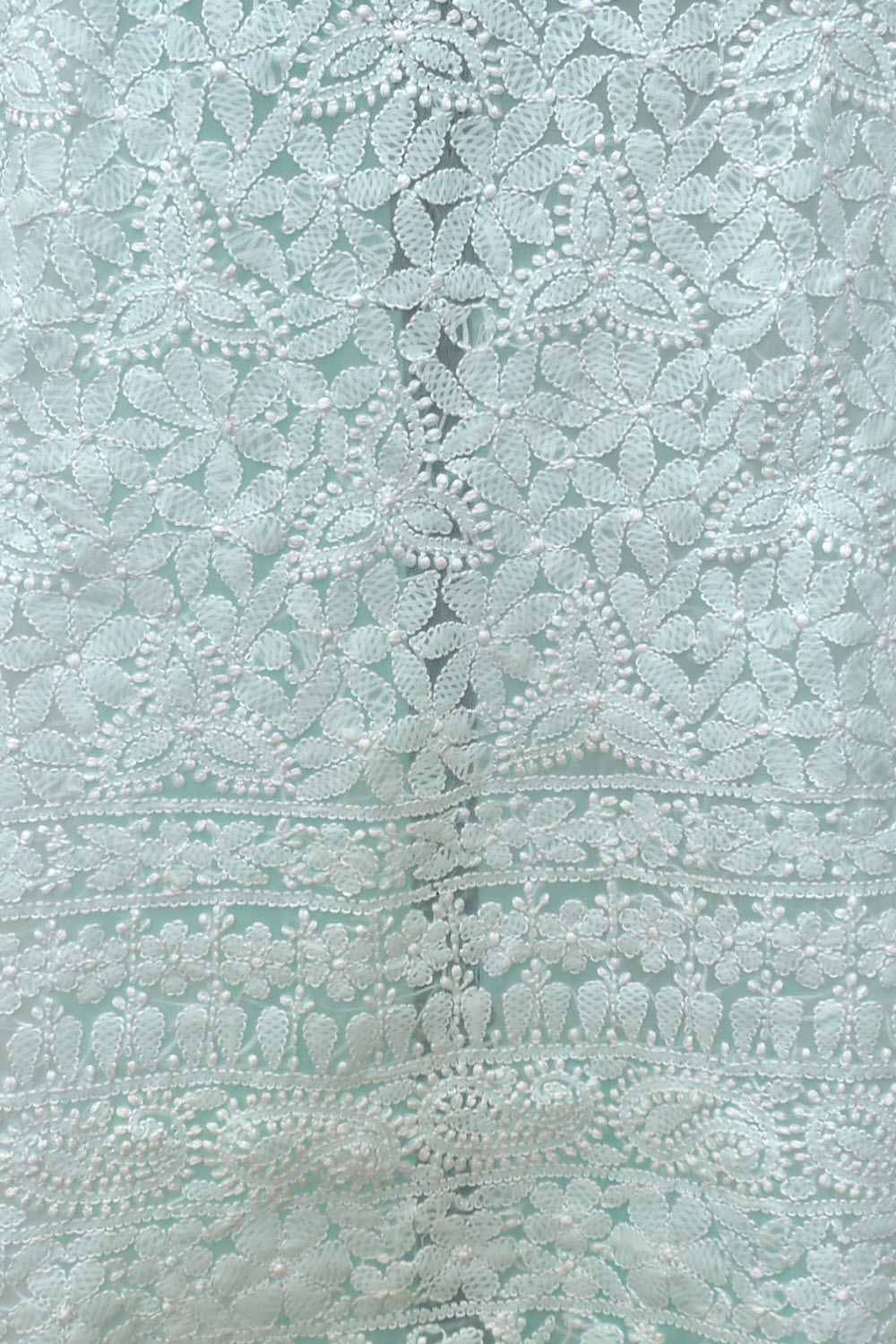 Sea Green Hand Embroidered Chikankari Salwar Kameez with Dupatta 18129