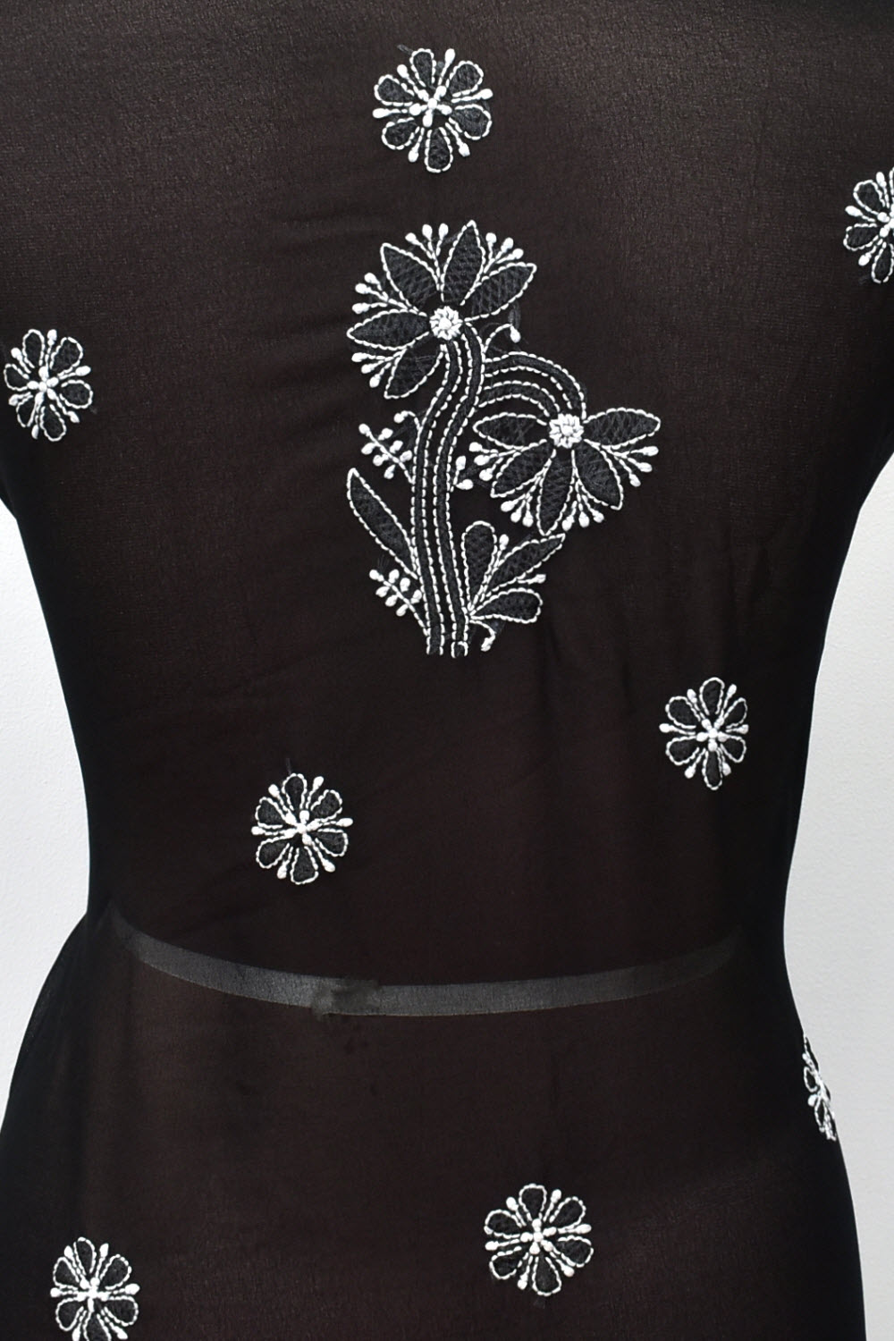 Black Hand Embroidered Chikankari Salwar Kameez with Dupatta 18130